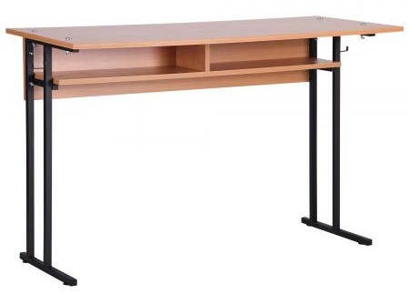 Стіл учнівський, 2-місний, ростова група 6, з полицею, стільниця ЛДСП Каміно ЛТД